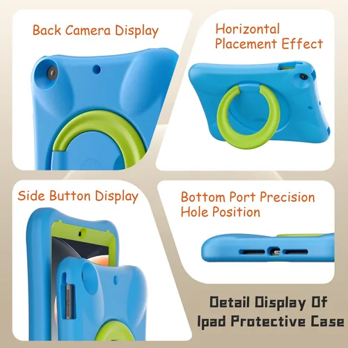 Miniatura 3 de Funda EVA anticaídas 9.7 para iPad, compatible con iPad 5ª/6ª/Air/Air2, con soporte ajustable, proporciona una protección completa de 360 grados