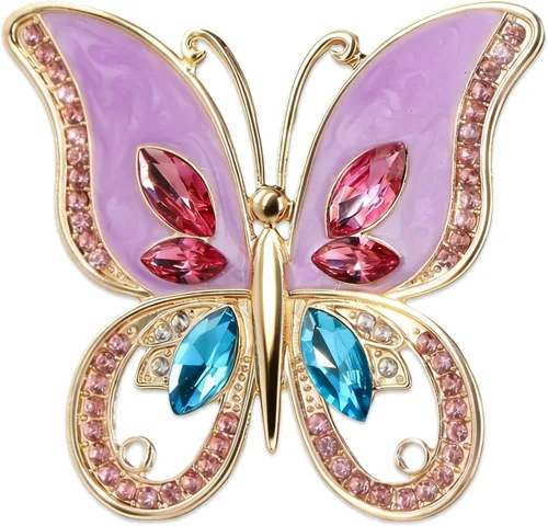 Miniatura 8 de WaaHome Adornos de Navidad de mariposa rosa 2025 – Hermoso adorno de recuerdo de mariposa monarca de metal para decoración de árbol de Navidad