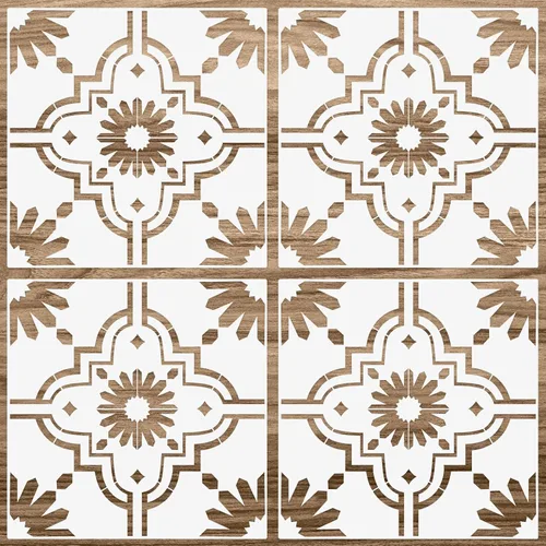 Zonon 4 Piezas Plantillas de Azulejos Reutilizables para Suelo 12 x 12 Pulgadas Plantillas de Pared Plantillas de Patrón de Azulejos Plantillas de