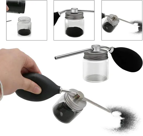 Miniatura 6 de Amagogo Botellas de spray en polvo - Herramientas de peluquería portátiles, dispensador de bomba de pulverización de purpurina seca/mica, aplicador