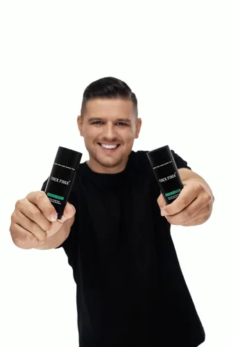 Miniatura 2 de THICK FIBER Fibras de construcción capilar para adelgazar el cabello y manchas calvas (negro, paquete de 2) – Botella de 0.88 oz – Oculta la pérdida