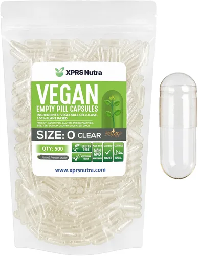 Miniatura 18 de XPRS Nutra Cápsulas vacías de tamaño 0 – 100 cápsulas veganas vacías transparentes – Píldora vegetariana – Llenado de cápsulas vegetales