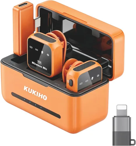 Miniatura 9 de Paquete de 2 micrófonos de solapa inalámbricos para iPhone, iPad y teléfono Android, micrófono de solapa Plug and Play, micrófono inalámbrico