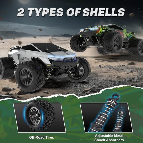 Miniatura 5 de Auto RC rápido todo terreno a escala 1:18, 40 KPH de alta velocidad 4WD vehículo eléctrico con control remoto de 2.4 GHz, camión monstruo