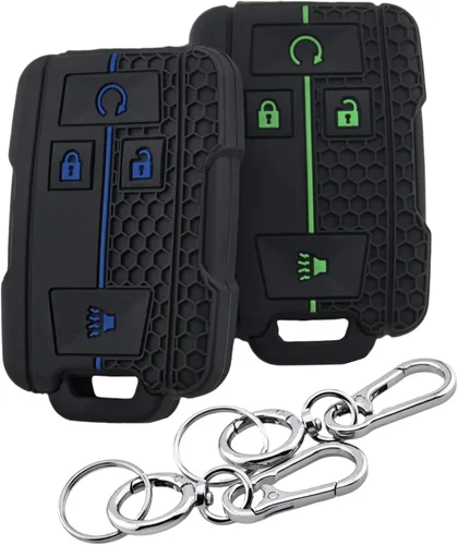 Miniatura 12 de 2 fundas de silicona para llavero inteligente de 4 botones para GMC Canyon Sierra Yukon Chevrolet Chevy Colorado Silverado Suburban Tahoe 2014-2019