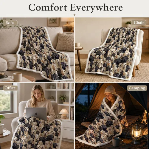 Miniatura 5 de BlessLiving - Manta de forro polar para niños y adultos con diseño de Labrador y Golden Retriever, manta de sherpa para cachorros, manta de felpa