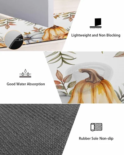 Miniatura 3 de Tapete de baño de Acción de Gracias para bañera, antideslizante, de secado rápido y absorbente, de tierra de diatomeas, tapete lavable de cocina