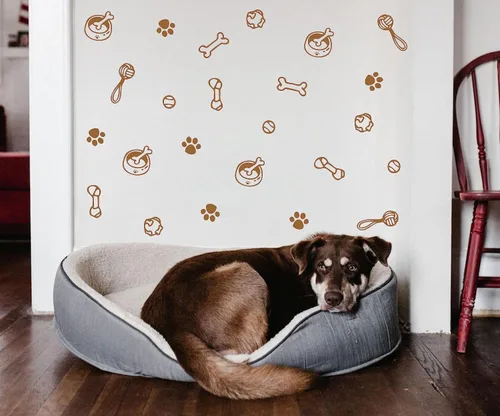 Miniatura 11 de Calcomanías de pared con diseño de pata de perro, juguete de perros, calcomanías de pared de vinilo extraíbles, calcomanías de huellas de perros