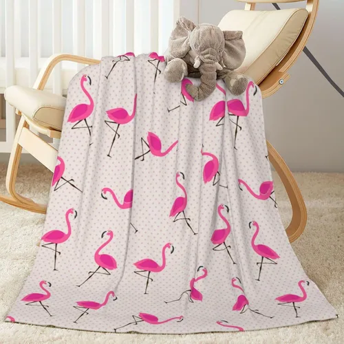 Manta de bebé de flamencos rosados, ultra suave, para todas las estaciones, cálida, ligera, acogedora manta de felpa para el hogar, dormitorio,