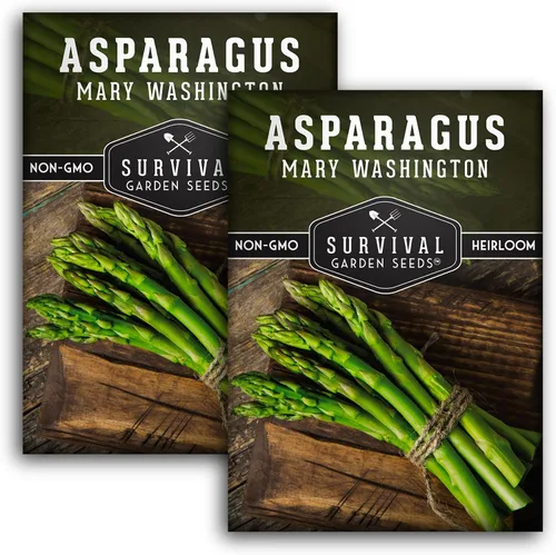 Miniatura 10 de Paquete de 1 semilla de espárragos Mary Washington para plantar con instrucciones para cultivar plantas perennes de larga duración en tu huerto