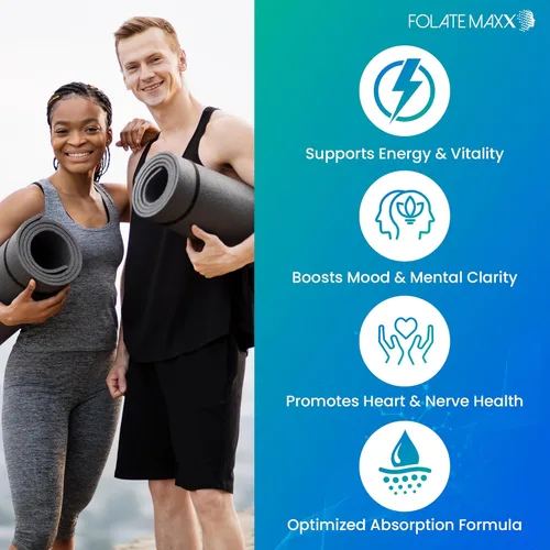 Miniatura 3 de L Metilfolato 7.5mg - Suplemento de metilfolato para mujeres y hombres - Vitamina metilada de alta potencia B9 5-MTHF para energía, estado de ánimo
