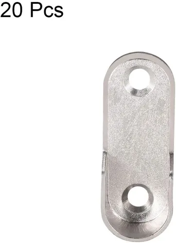 Miniatura 3 de uxcell Soporte ovalado de aleación de zinc para barra de armario, soporte de brida de barra de armario, diámetro de varilla de 0.630 in, paquete