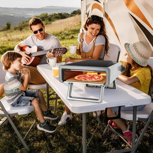 Miniatura 5 de Horno de pizza de gas de 12 pulgadas, hornos de pizza portátiles para exteriores con kit de accesorios, horno de pizza de cocina de acero inoxidable