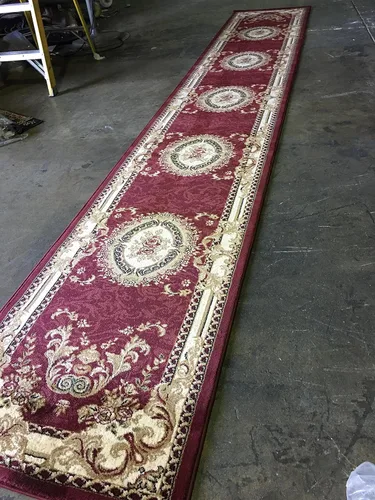 Miniatura 6 de Deir Debwan Alfombra tradicional Aubusson con diseño floral largo de 330.000 puntos, diseño 602 (31 pulgadas x 15 pies 8 pulgadas)