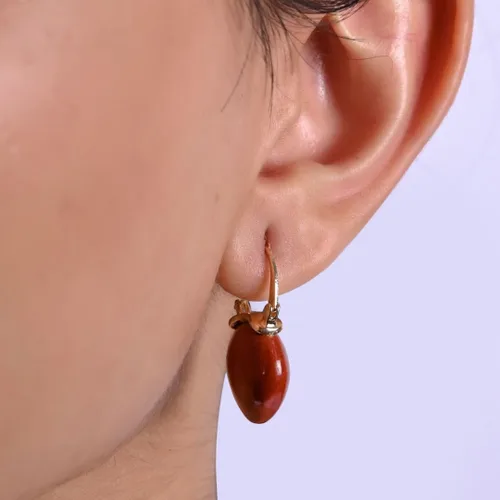 Miniatura 2 de Gempires Aretes Colgantes de Gemas Hechos a Mano, Aretes de Cristal Minimalistas y Simples, Joyería Hipoalergénica, Chapados en Oro, Diseño Clásico