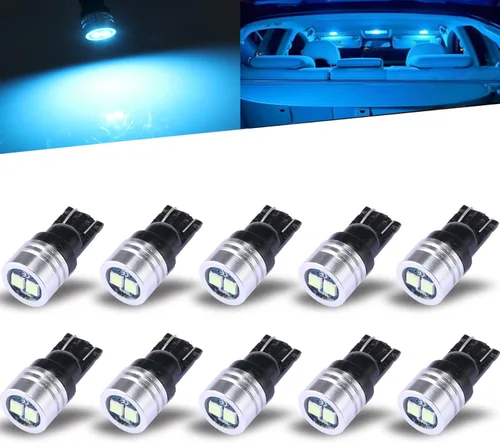 Miniatura 7 de iBrightstar Bombillas LED de cuña T10 W5W con chipsets 3030 extremadamente brillantes 168 175 194 2825 para luces de placa de matrícula, mapa Azul