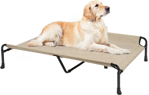 Miniatura 8 de Veehoo Cama Elevada para Perros, Catres Elevados para Perros Grandes, Cama Impermeable para Perros de Exterior, Hamaca Refrescante para Mascotas