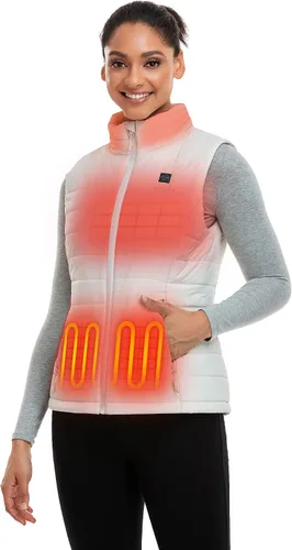 Miniatura 11 de ORORO Chaleco térmico ligero para mujer con batería recargable USB-C, chaleco térmico clásico acolchado