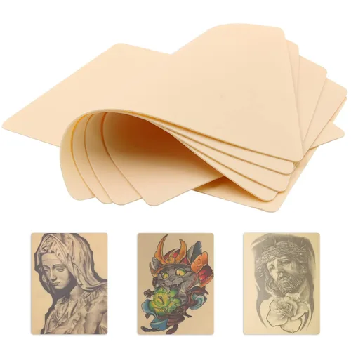 Miniatura 9 de Piel de práctica de tatuaje en blanco - Jconly 30 piezas, doble cara, piel falsa para tatuajes, piel de práctica suave de 8×6 pulgadas
