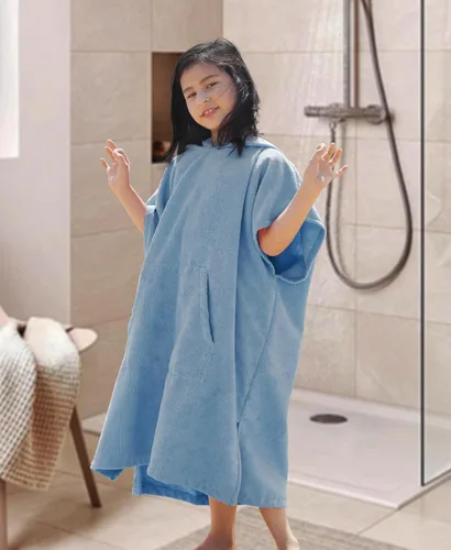 Miniatura 2 de MissShorthair Toalla Poncho para niños, toalla de playa con capucha para niña y niño, poncho de surf, bata de baño, toalla de baño de microfibra