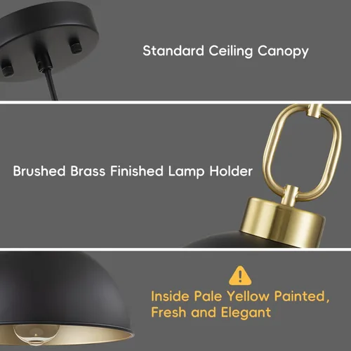 Miniatura 4 de Luces colgantes de granja para isla de cocina, iluminación colgante de una sola cúpula de 10.2 pulgadas, luces de isla modernas de altura ajustable