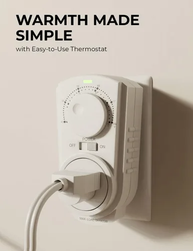 Miniatura 7 de EconoHome - Panel calefactor de pared con termostato - Calefactor eléctrico montado en pared para uso interior - Calefactor convector de 400 vatios