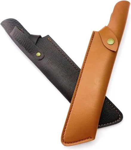Miniatura 4 de Funda de cuchillo de hoja fija, funda de cuero recta para cuchillos, funda táctica EDC con trabilla para cinturón para cazar