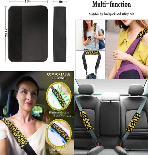 Miniatura 5 de JEOCODY Funda de asiento de coche con diseño de teñido anudado arcoíris para mujeres y hombres, 2 cojines de asiento delantero+funda para volante