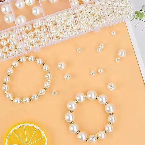 Miniatura 4 de 1000 cuentas de perlas para hacer joyas, kit de bricolaje de cuentas espaciadoras plateadas, kit de fabricación de pulseras de la amistad para niñas