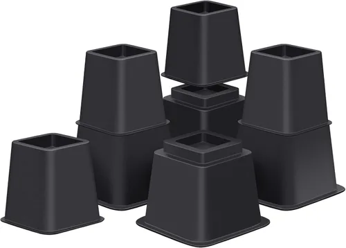 Miniatura 11 de ANNKUT Elevadores de cama de 10 pulgadas resistentes, elevación en alturas de 1,2,3,4,5,6,7,8,9,10 pulgadas, elevadores de muebles ajustables