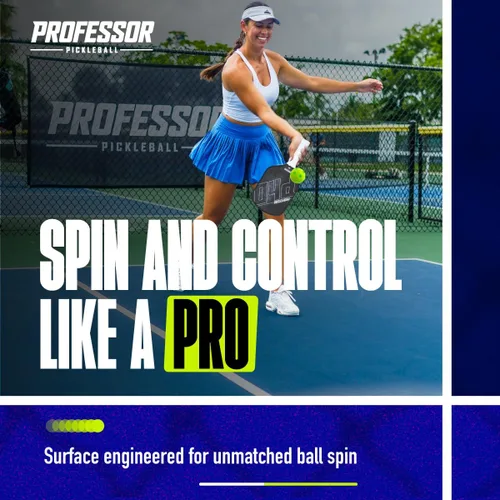 Miniatura 5 de Professor PhD Pala de Pickleball de Fibra de Carbono Premium en Bruto - Aprobada por USA Pickleball - Núcleo en Forma de Panal - Potencia y Control