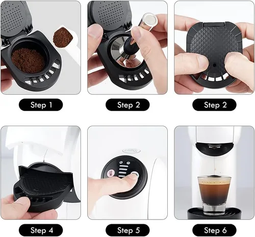 Miniatura 6 de i Cafilas Adaptador de café reutilizable para Dolce Gusto, convertidor recargable compatible con Piccolo XS/Genio S, bricolaje tu café en polvo 1