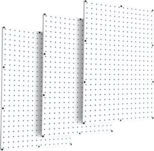 Miniatura 9 de WallPeg Kit de tablero de clavijas de plástico de 24 x 24 pulgadas (2, blanco)