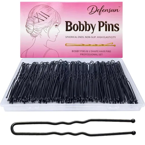 Miniatura 10 de Kit de 200 pines gruesos dorados y rubios, 150 horquillas para el cabello (2.2 pulgadas, 2.36 pulgadas, 2.75 pulgadas) + 50 pines en forma de U