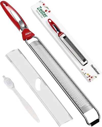 Rallador de limón de cocina Ourokhome, rallador de queso parmesano manual de acero inoxidable para jengibre, chocolate, coco, lima, nuez moscada,