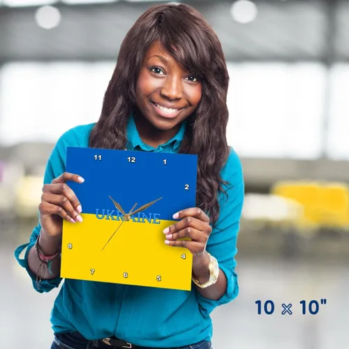 Miniatura 2 de 3dRose Flag of Ukraine of Blue and Yellow 10x10 Wall Clock