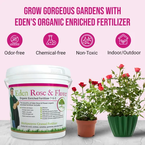 Miniatura 2 de Eden Rose & Flower Fertilizante orgánico enriquecido Alimento para plantas de neem-7-5-3 fórmula enriquecida para el mejor crecimiento de flores