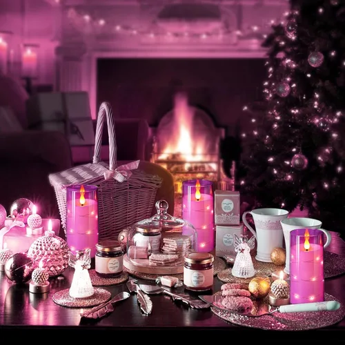Miniatura 4 de NURADA Velas parpadeantes sin llama: Velas LED acrílicas con mechas 3D, luces de cadena de estrellas incorporadas, operadas por batería, con control