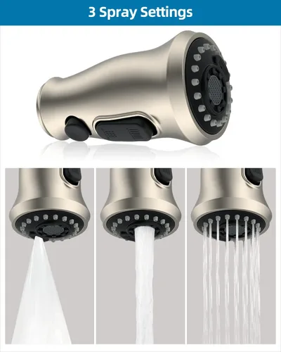 Miniatura 4 de Reemplazo universal de cabezal de grifo de cocina con 15 adaptadores compatible con estándar americano/Kohler/Moen/Delta, cabezal rociador de grifo