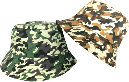Sombrero de pescador reversible para mujer, diseño de pescador, playa, para el verano, plegable, para el sol 2 piezas leopardo (verde+marrón)