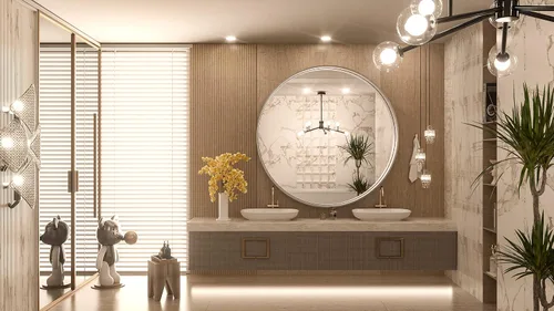 Miniatura 118 de TokeShimi - Espejo para pared de baño, espejo de tocador con marco de metal de aleación de aluminio mate cepillado e inoxidable, decoración rústica