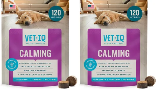 Miniatura 12 de VetIQ Suplemento Avanzado de Apoyo Calmante para Perros, Masticables Calmantes para Perros - Golosinas de Alivio de Ansiedad que Tratan el Estrés