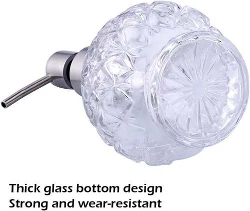 Miniatura 4 de YunNasi - Dispensador de jabón con bomba, diseño de cristal transparente, vintage y elegante, dispensador de jabón líquido recargable para encimera
