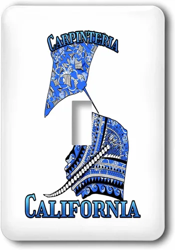 Miniatura 2 de 3dRose Blue tribal stingray for any vacation to Carpinteria, California 2 plug outlet cover