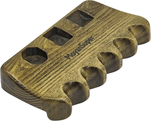 Miniatura 13 de Wood Pool Cue Holder Non-Slip Silicone Base Solid Wooden Construction Holds 2/3/4/5 Cues Weighted Metal Inside for Stability Billiard Accessory
