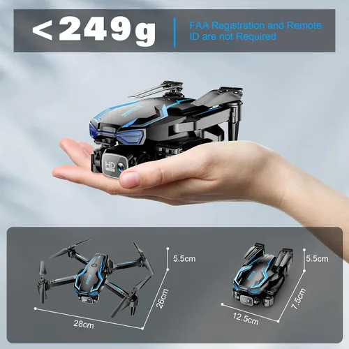 Miniatura 7 de Dron FPV HD 2K con cámara para adultos - Retención de altitud, despegue/aterrizaje con una tecla, 3 modos de velocidad, modo sin cabeza, 2