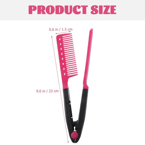 Miniatura 7 de FOMIYES Peine alisador de peluquería plegable, peine alisador de cabello en forma de V, plancha plana multifuncional para uso en salón y hogar, 9.05
