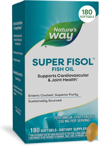 Nature's Way Super Fisol - Cápsulas blandas de aceite de pescado, suplemento Omega-3 con EPA y DHA, apoya la salud cardiovascular y articular*,