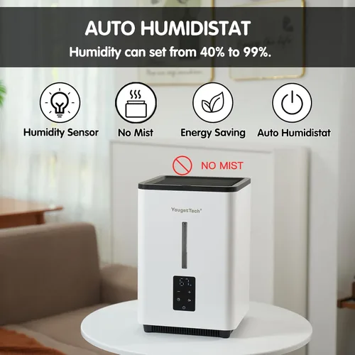 Miniatura 3 de Humidificadores evaporativos para habitación grande de dormitorio, 1.55 galones, humidificador evaporativo de niebla fría de 20 W, 7 velocidades
