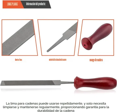 Miniatura 8 de Hipa Juego de 12 limas para motosierra, kit de afilado de motosierra, limas de 5/32", 3/16", 7/32", 1/8", 11/64", 13/64" para afilado redondo